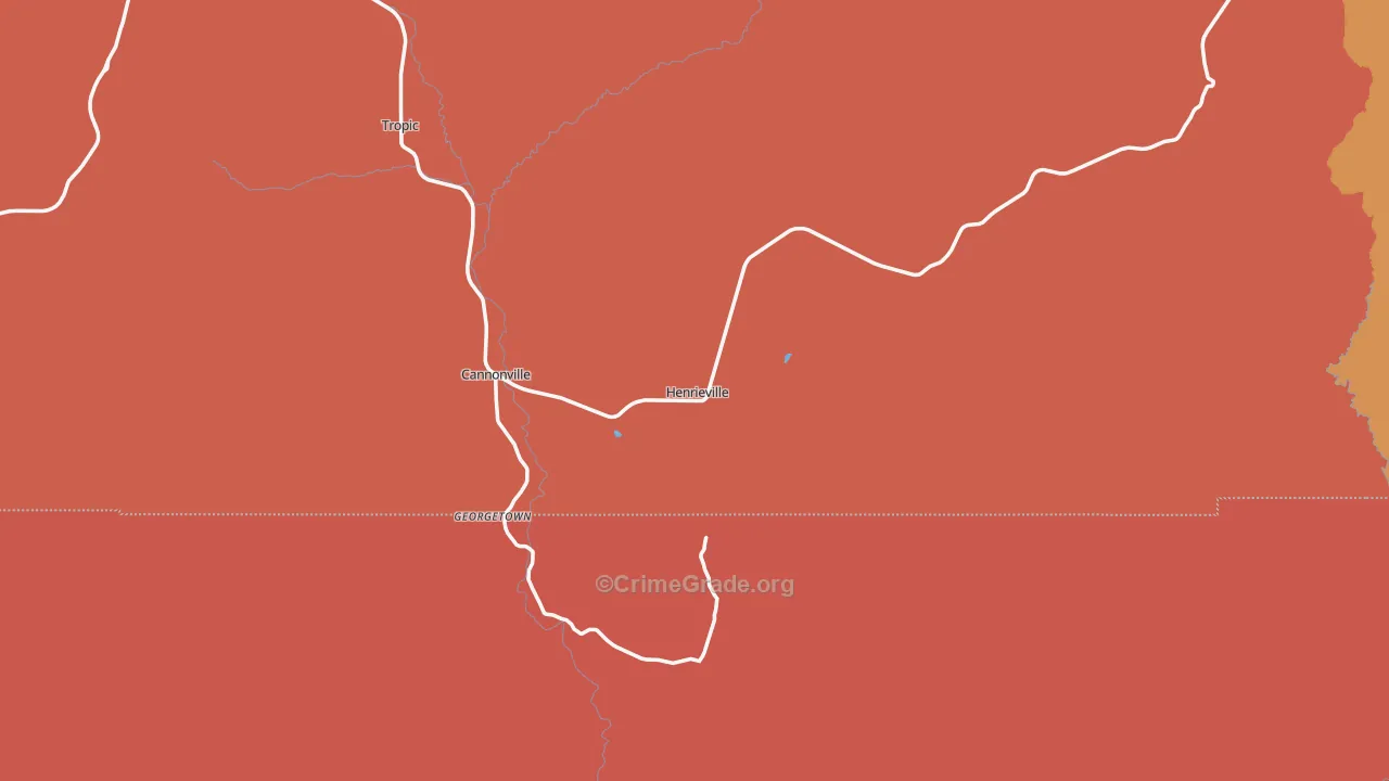 Henrieville, UT Map of Robbery Rates