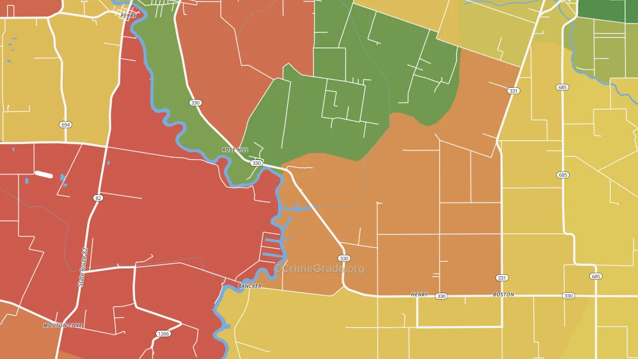 Henry, LA Map of Robbery Rates