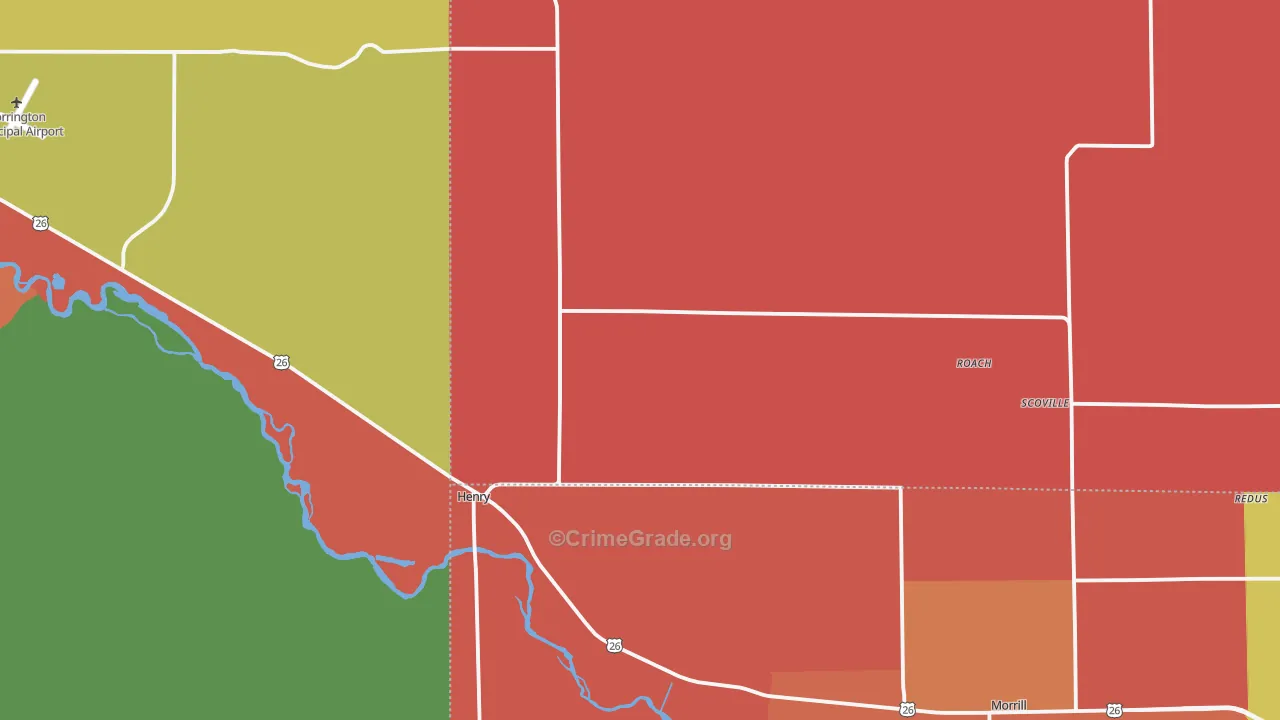 Henry, NE Map of Robbery Rates