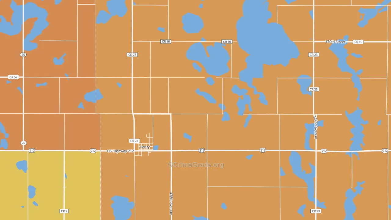 Henry, SD Map of Robbery Rates