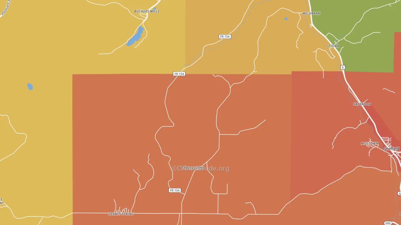 Henrys Mill, PA Map of Robbery Rates