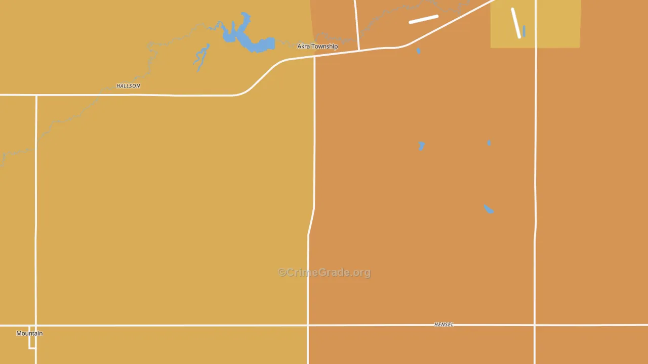 Hensel, ND Map of Robbery Rates