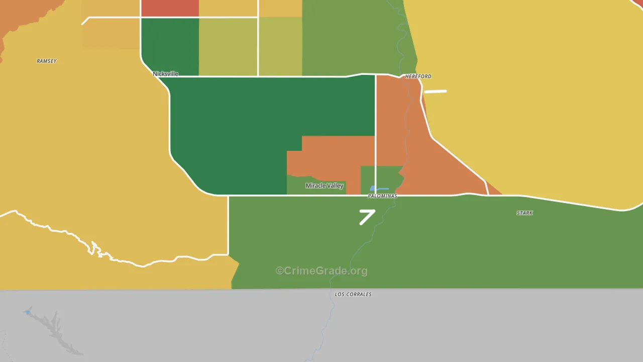 Hereford, AZ Map of Robbery Rates