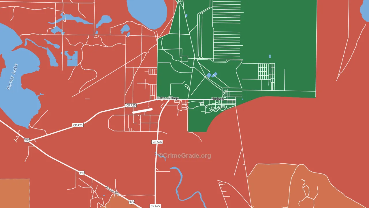 Herlong, CA Map of Robbery Rates