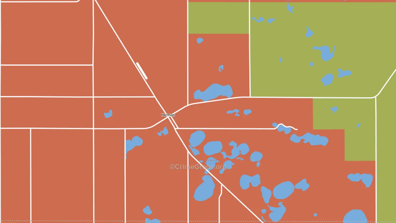 Herman, MN Map of Robbery Rates