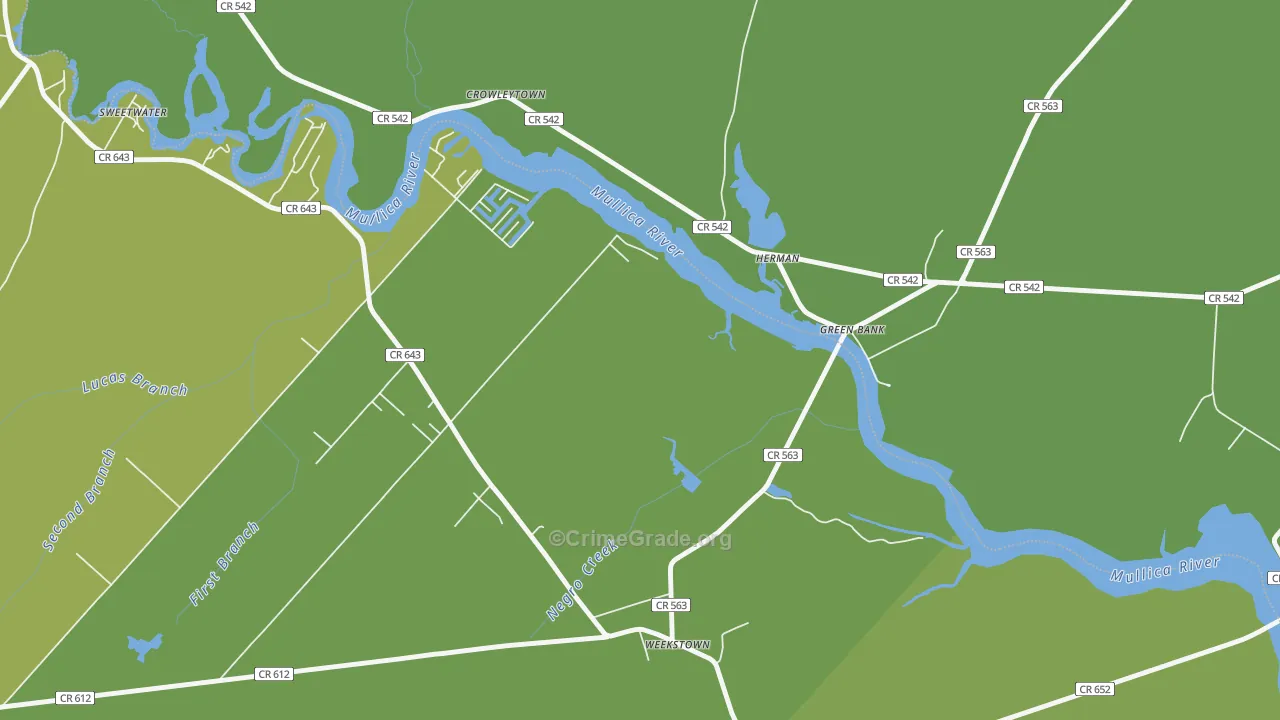 Herman, NJ Map of Robbery Rates