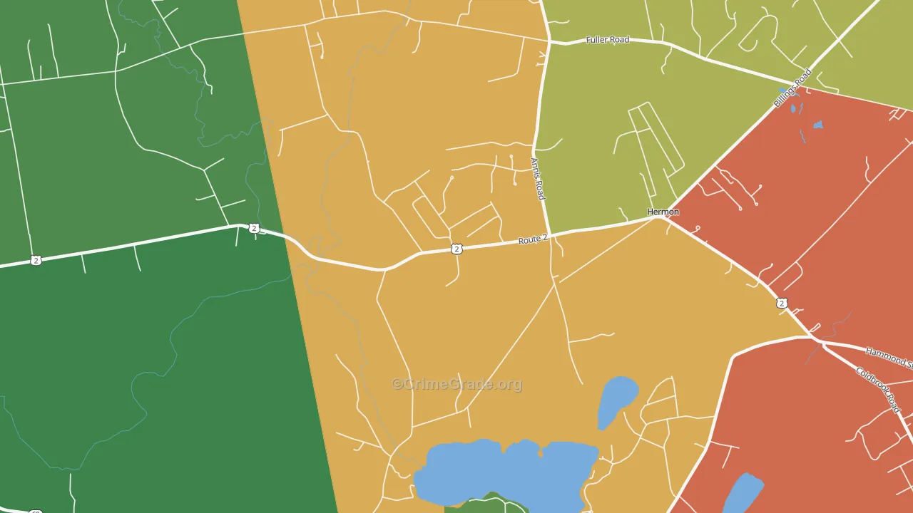 Hermon, ME Map of Robbery Rates