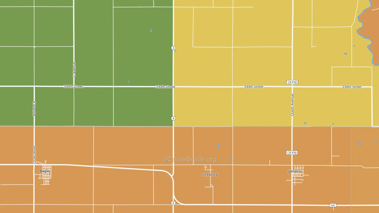 Herndon, IA Map of Robbery Rates