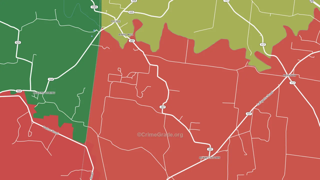 Herndon, KY Map of Robbery Rates