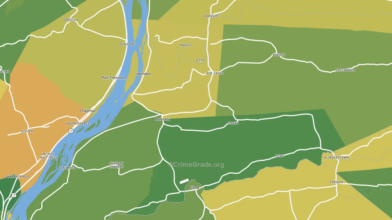 Herndon, PA Map of Robbery Rates