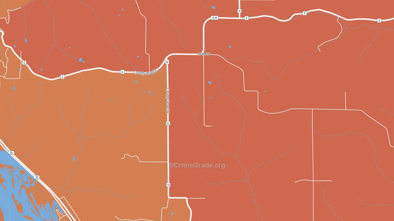 Herold, WI Map of Robbery Rates