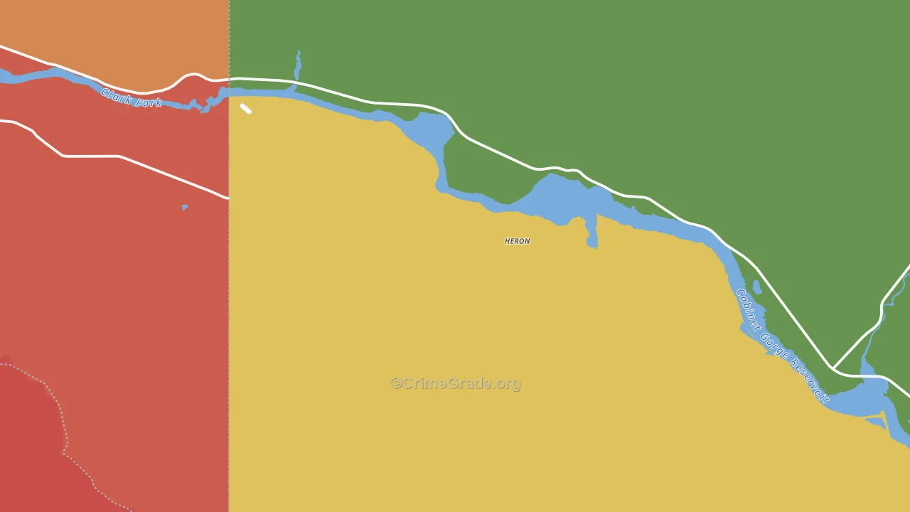 Heron, MT Map of Robbery Rates