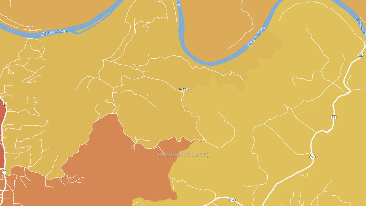 Herpel, AR Map of Robbery Rates