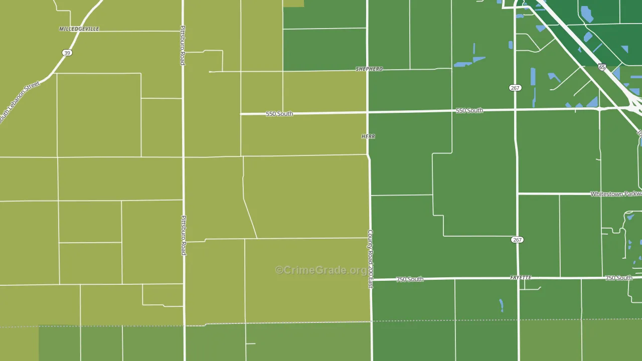 Herr, IN Map of Robbery Rates