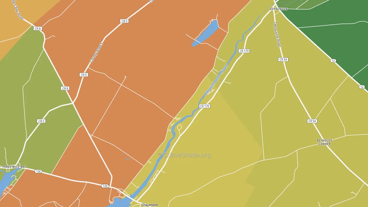 Herrick Grove, NY Map of Robbery Rates