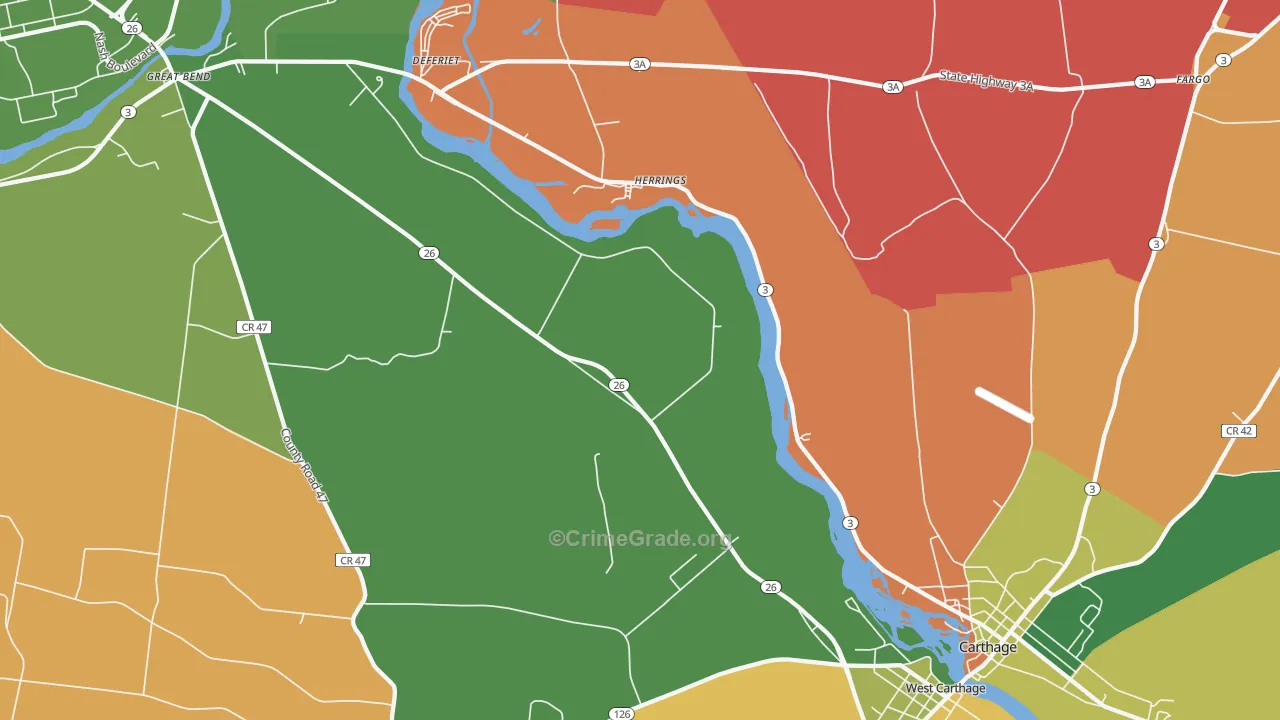 Herrings, NY Map of Robbery Rates