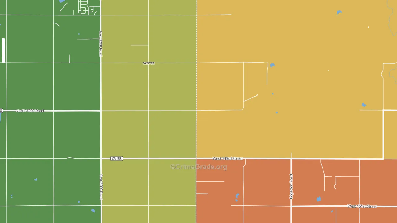 Hesper, KS Map of Robbery Rates