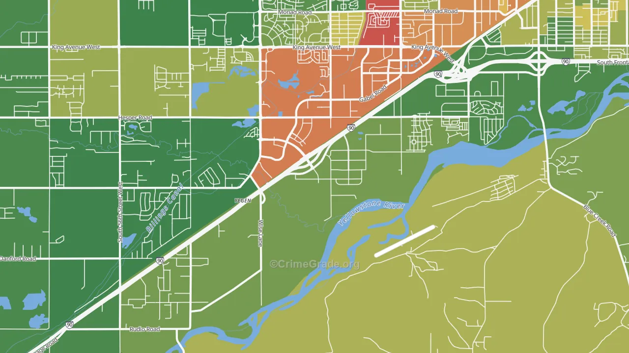 Hesper, MT Map of Robbery Rates
