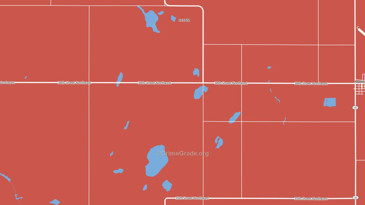 Hesper, ND Map of Robbery Rates