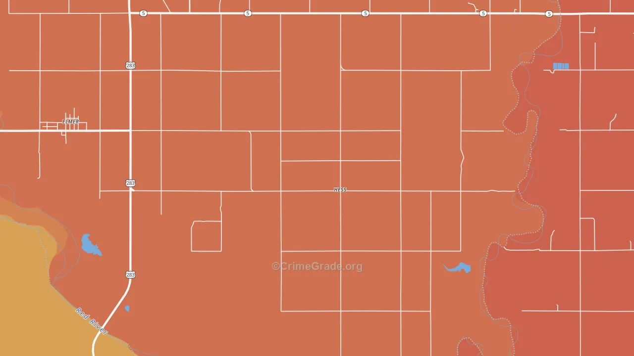 Hess, OK Map of Robbery Rates
