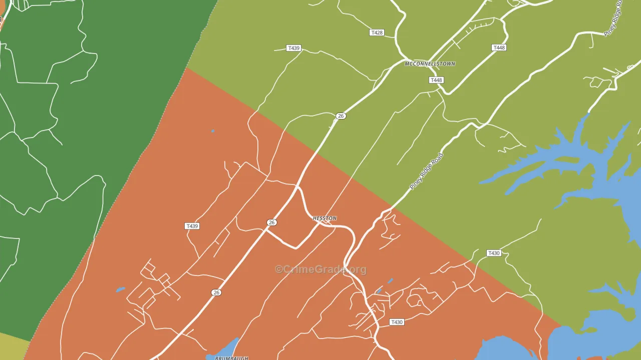Hesston, PA Map of Robbery Rates