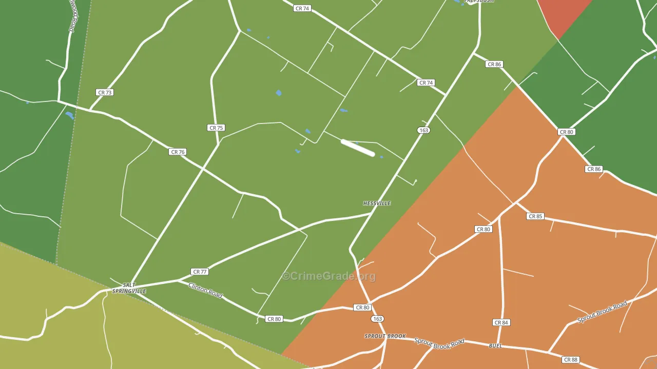 Hessville, NY Map of Robbery Rates