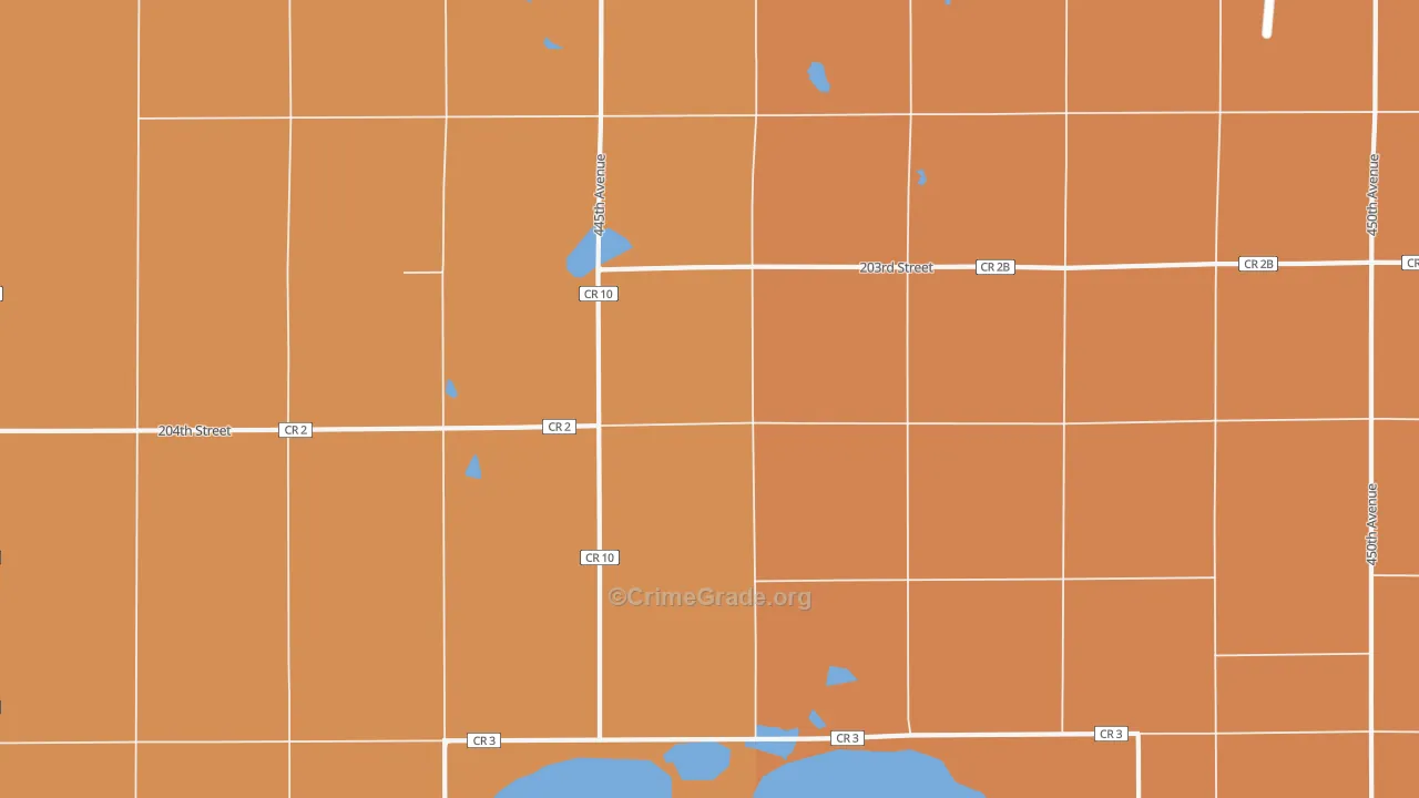 Hetland, SD Map of Robbery Rates