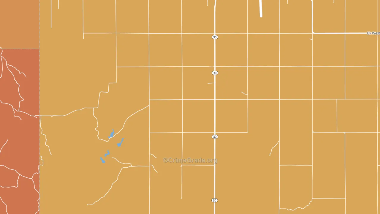 Hext, OK Map of Robbery Rates