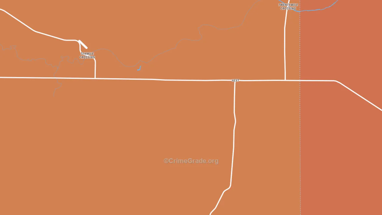 Hext, TX Map of Robbery Rates
