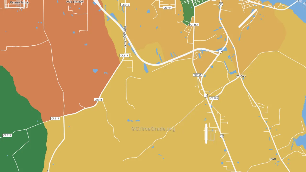 Hibernia, FL Map of Robbery Rates