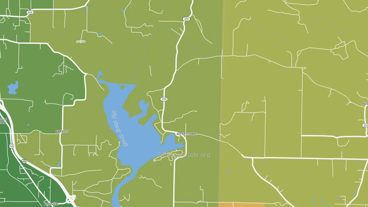 Hickeytown, AR Map of Robbery Rates