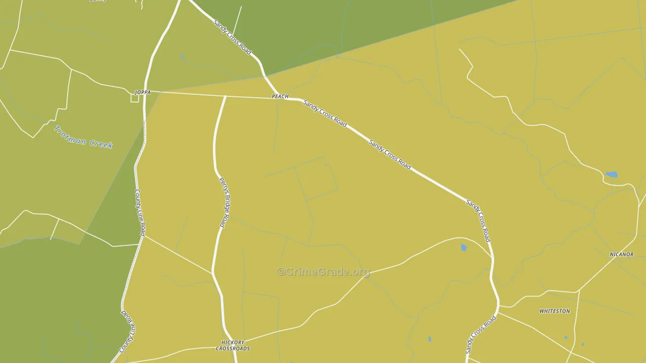 Hickory Crossroads, NC Map of Robbery Rates