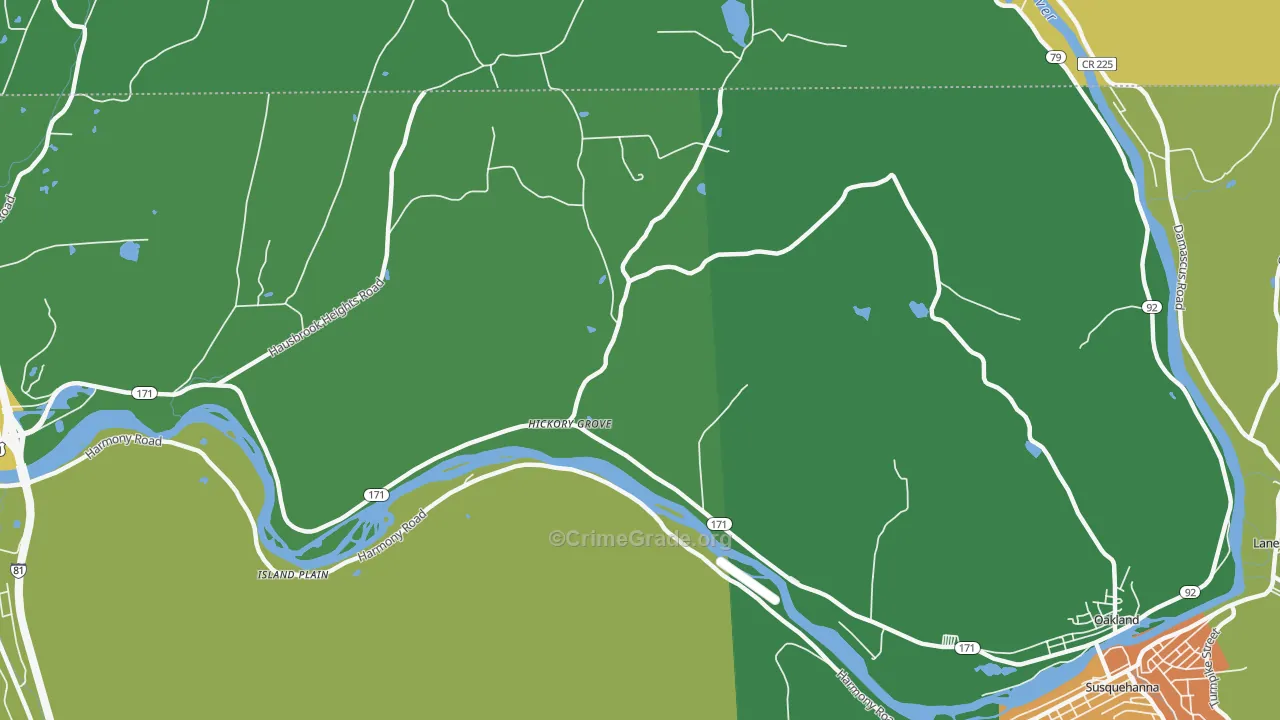 Hickory Grove, PA Map of Robbery Rates