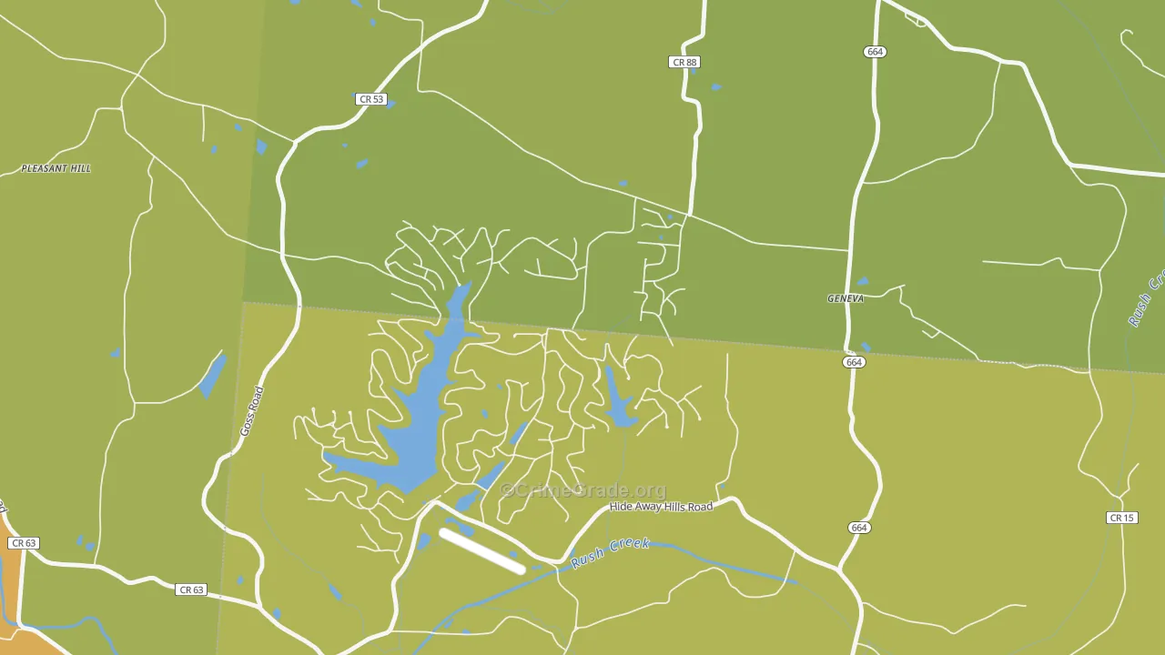 Hide-A-Way Hills, OH Map of Robbery Rates