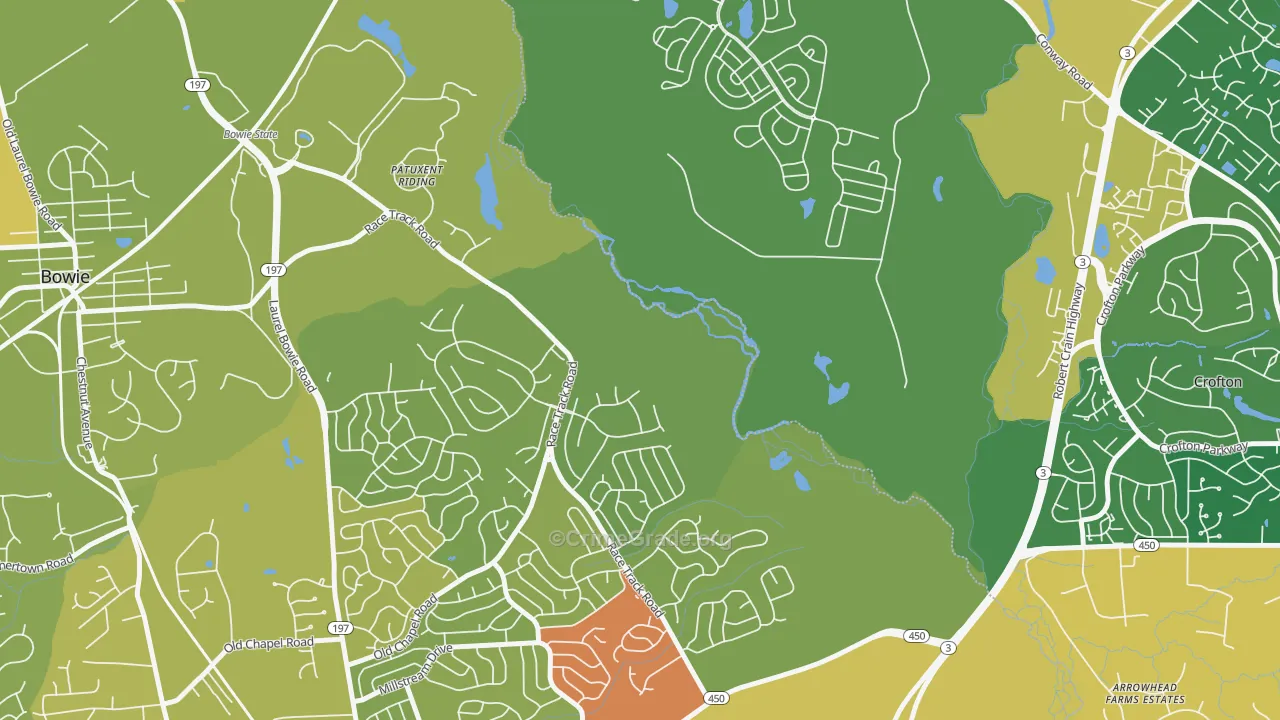 High Bridge Estates, MD Map of Robbery Rates
