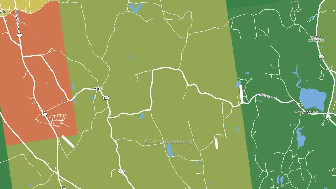 High Bridge, NH Map of Robbery Rates