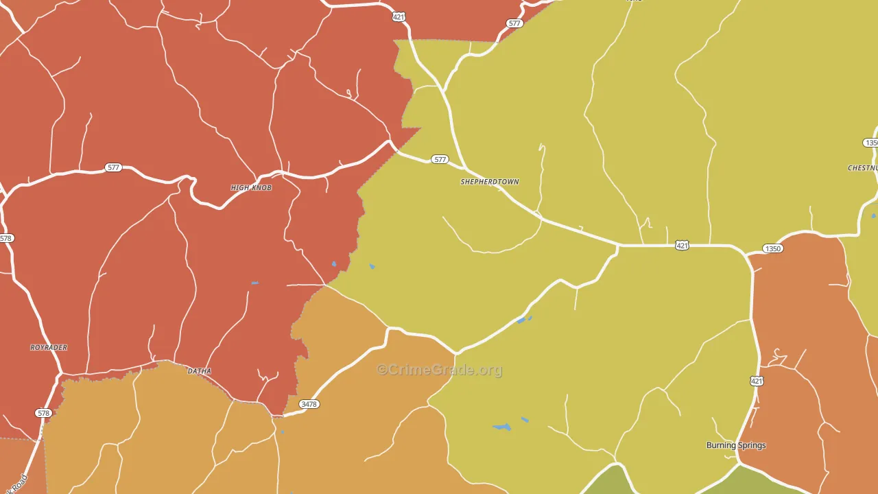 High Knob, KY Map of Robbery Rates