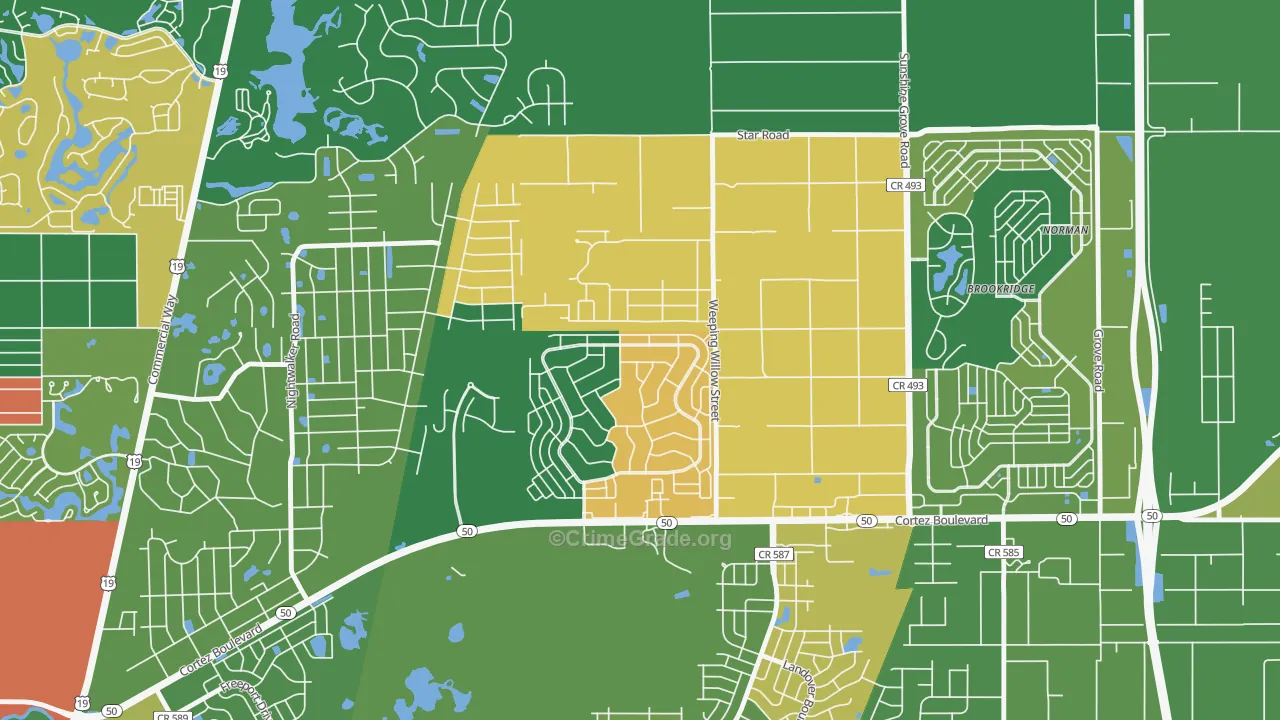 High Point, FL Map of Robbery Rates