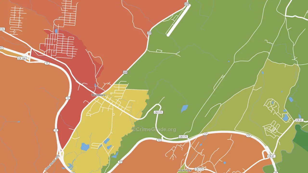 High View, NY Map of Robbery Rates