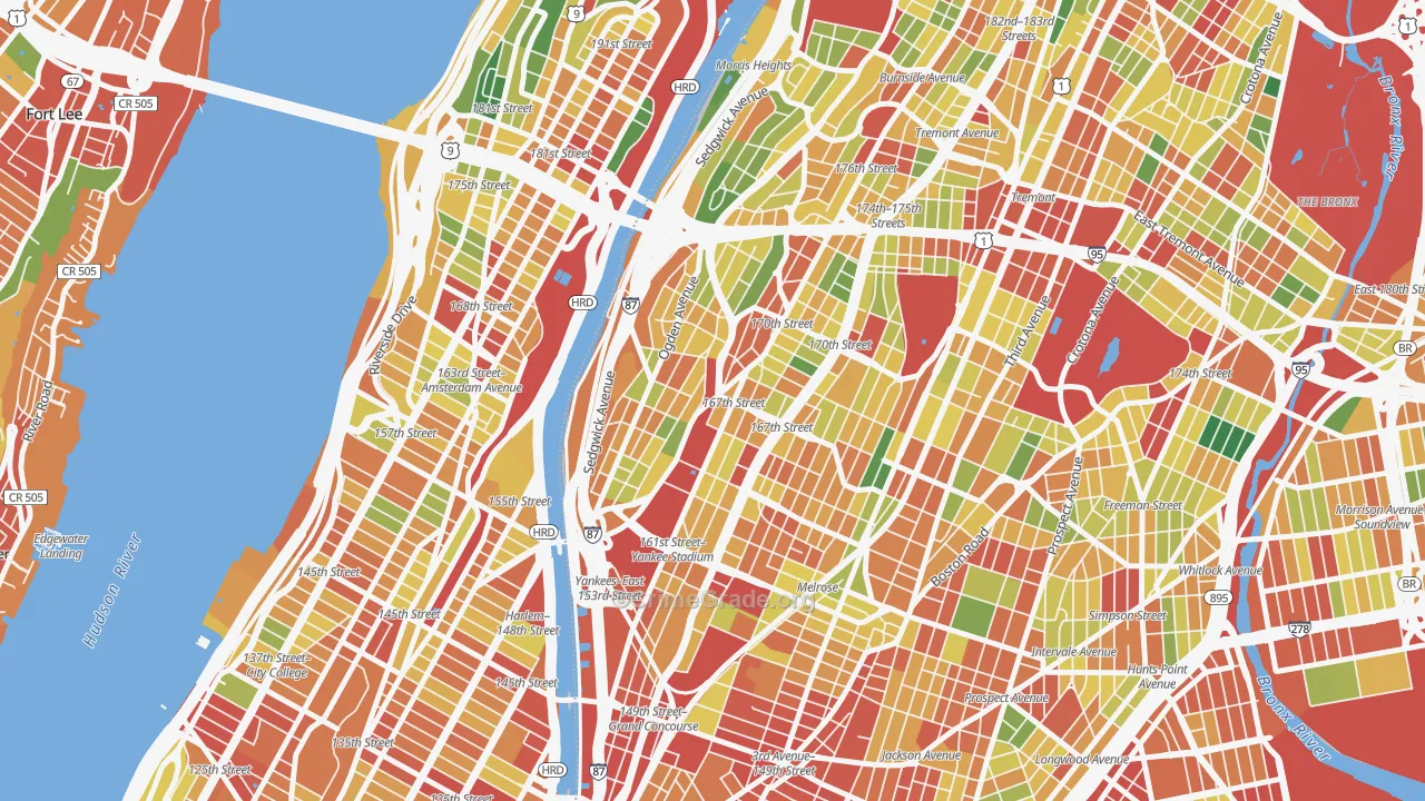 Highbridge, Bronx, NY Map of Robbery Rates