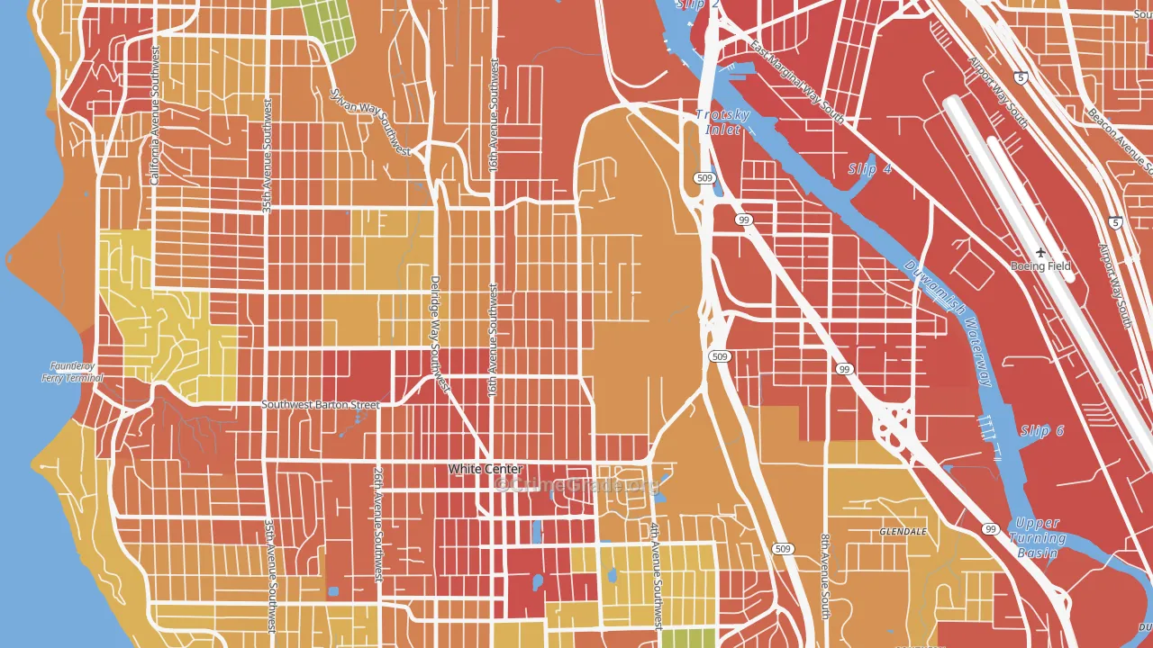 Highland Park, Seattle, WA Map of Robbery Rates