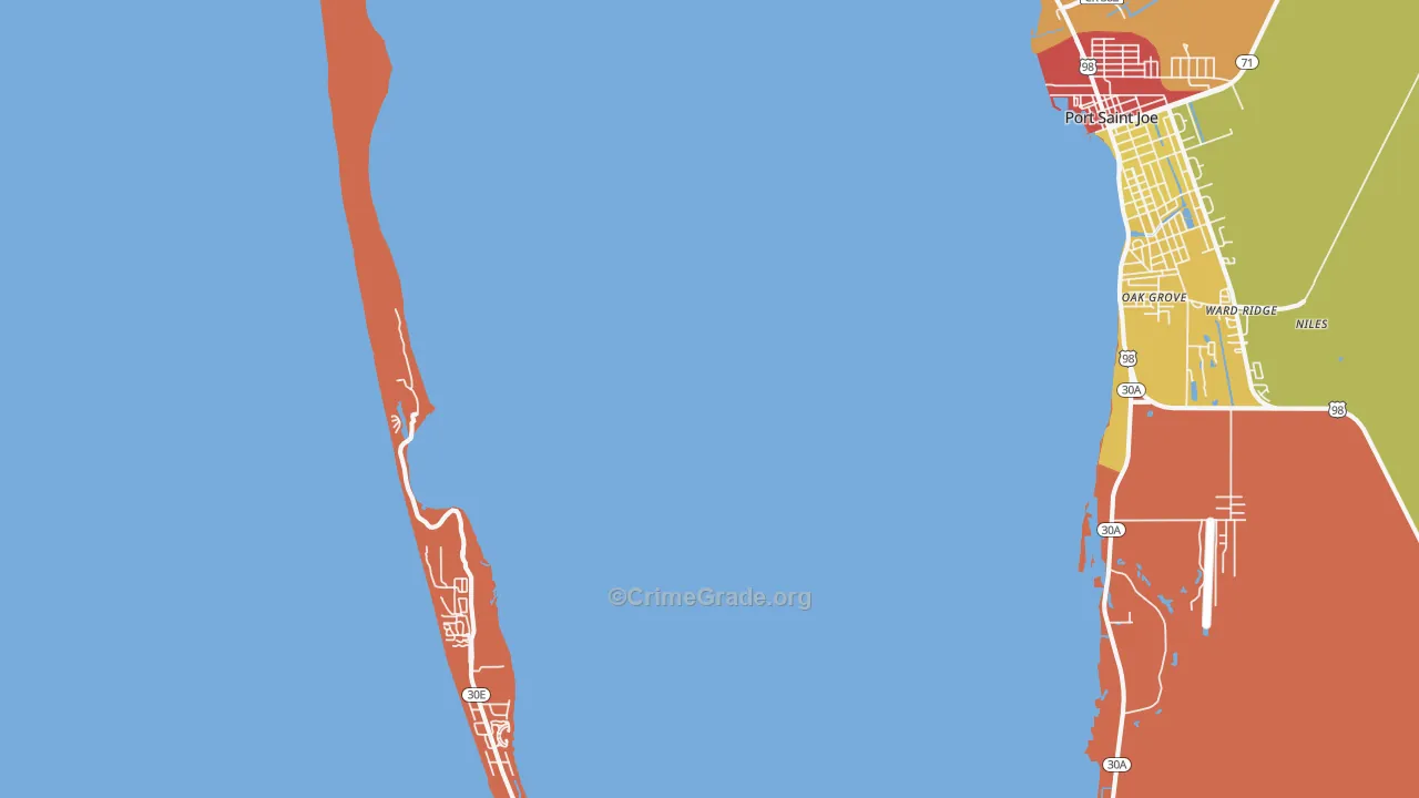 Highland View, FL Map of Robbery Rates