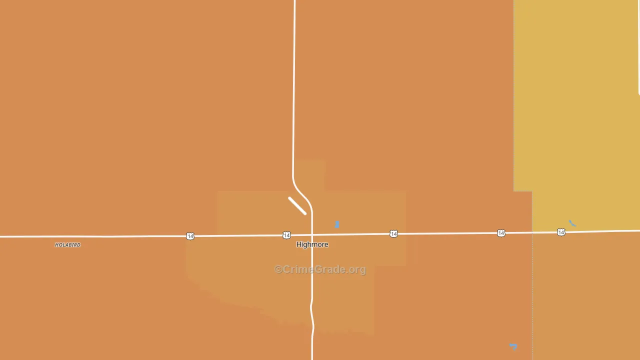 Highmore, SD Map of Robbery Rates