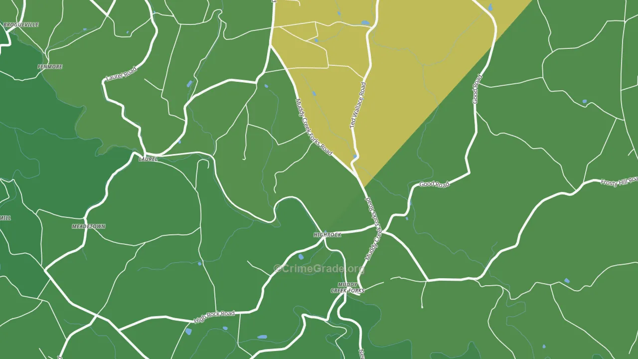 Highrock, PA Map of Robbery Rates