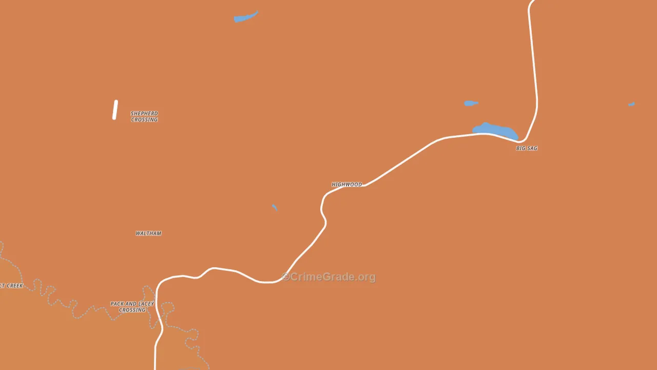 Highwood, MT Map of Robbery Rates