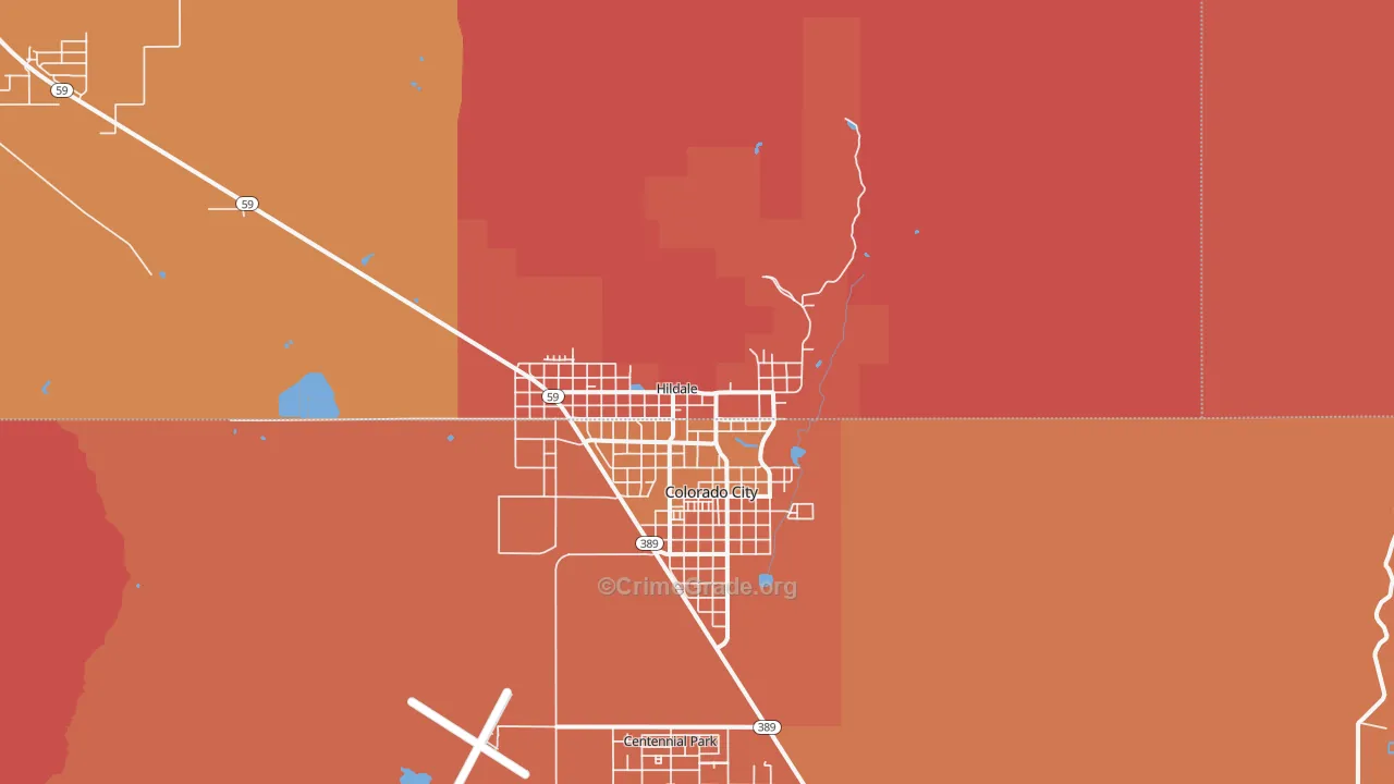 Hildale, UT Map of Robbery Rates