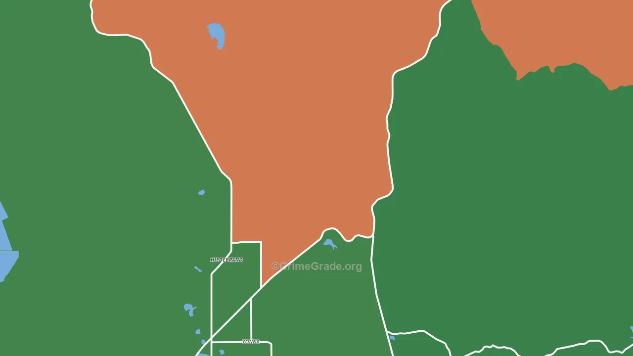 Hildebrand, OR Map of Robbery Rates