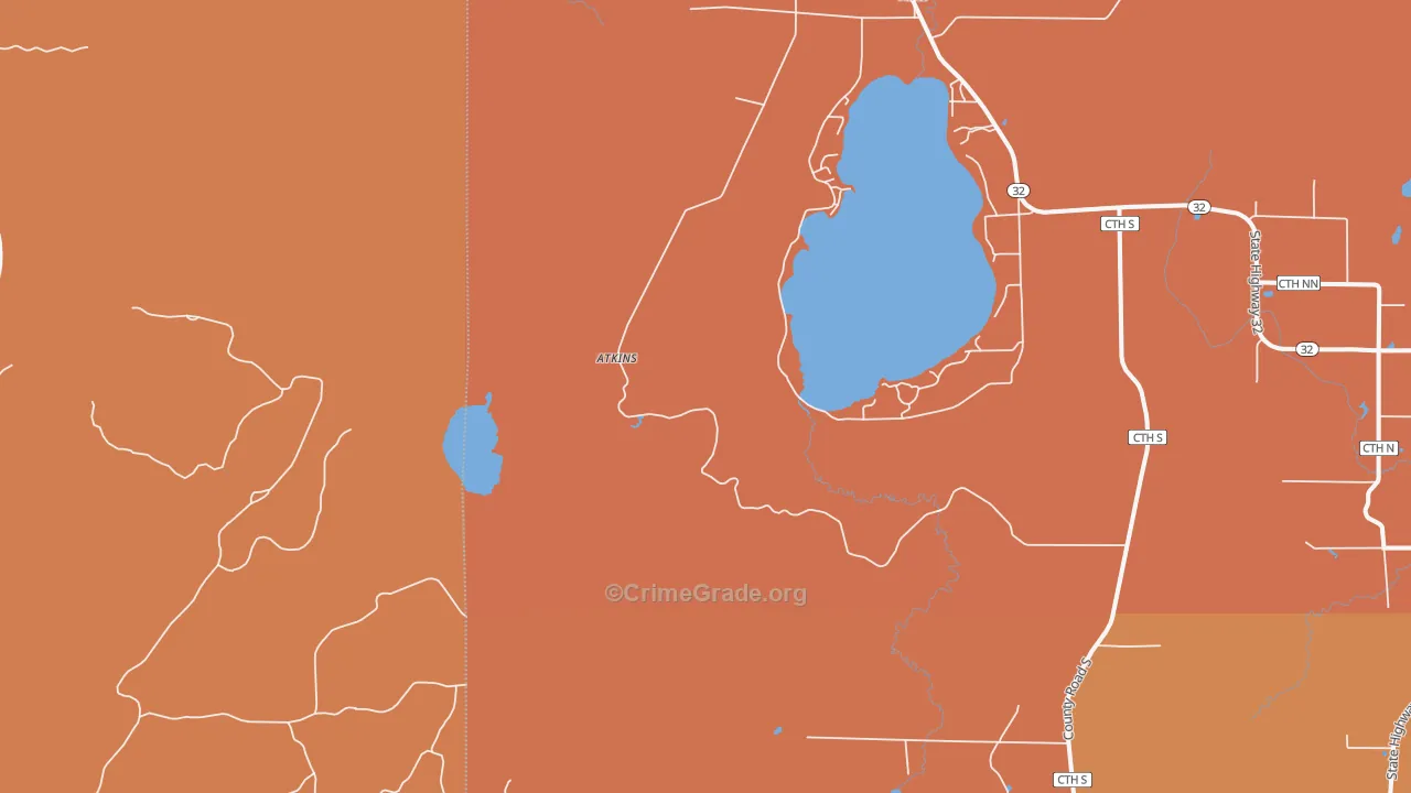 Hiles, WI Map of Robbery Rates