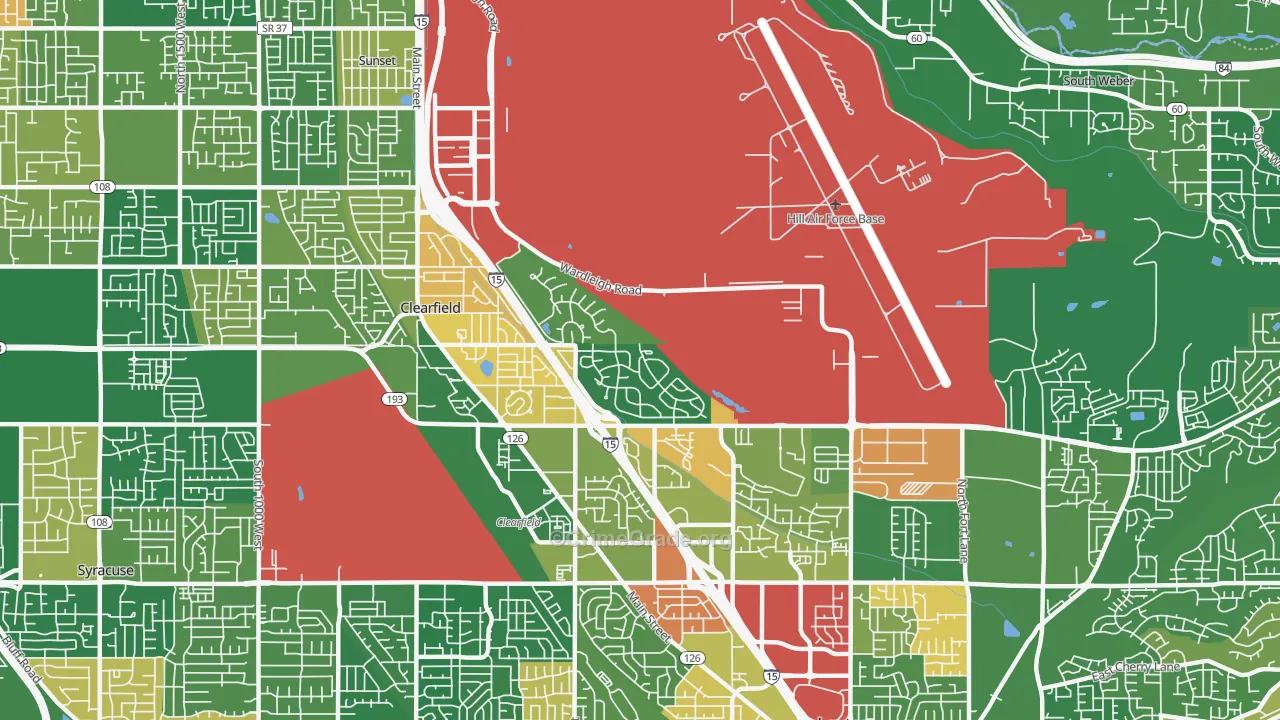 Hill Afb, UT Map of Robbery Rates