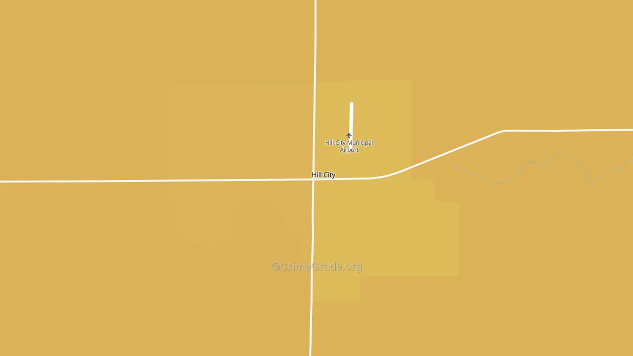 Hill City, KS Map of Robbery Rates